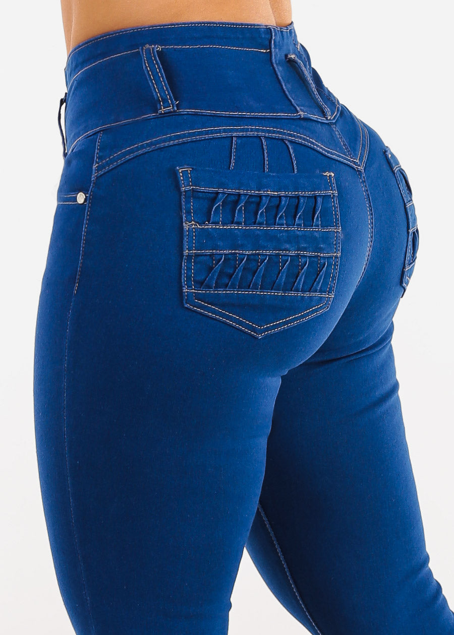 Butt Lift High Waist Royal Blue Skinny Jeans