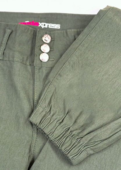 MX JEANS Butt Lift Hyper Stretch Jogger Pants Olive