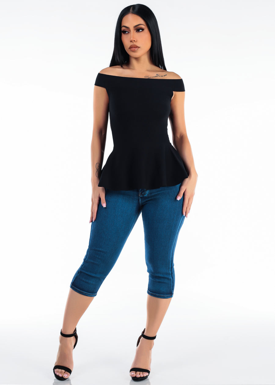 MX JEANS Butt Lift Super High Waist Stretch Denim Capris Mid Sand Wash