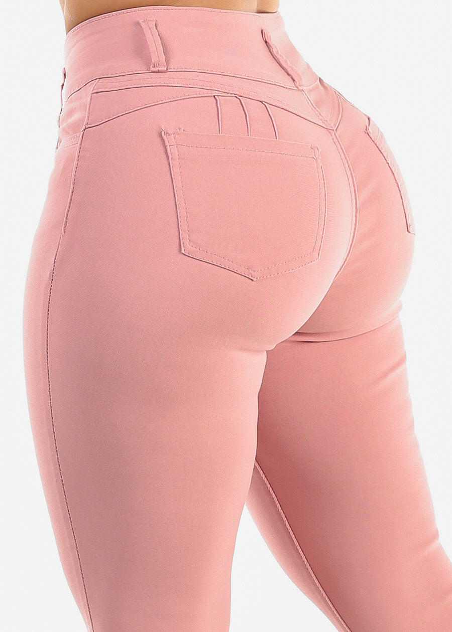 High Waist Butt Lift Levanta Cola Mauve Jeggings