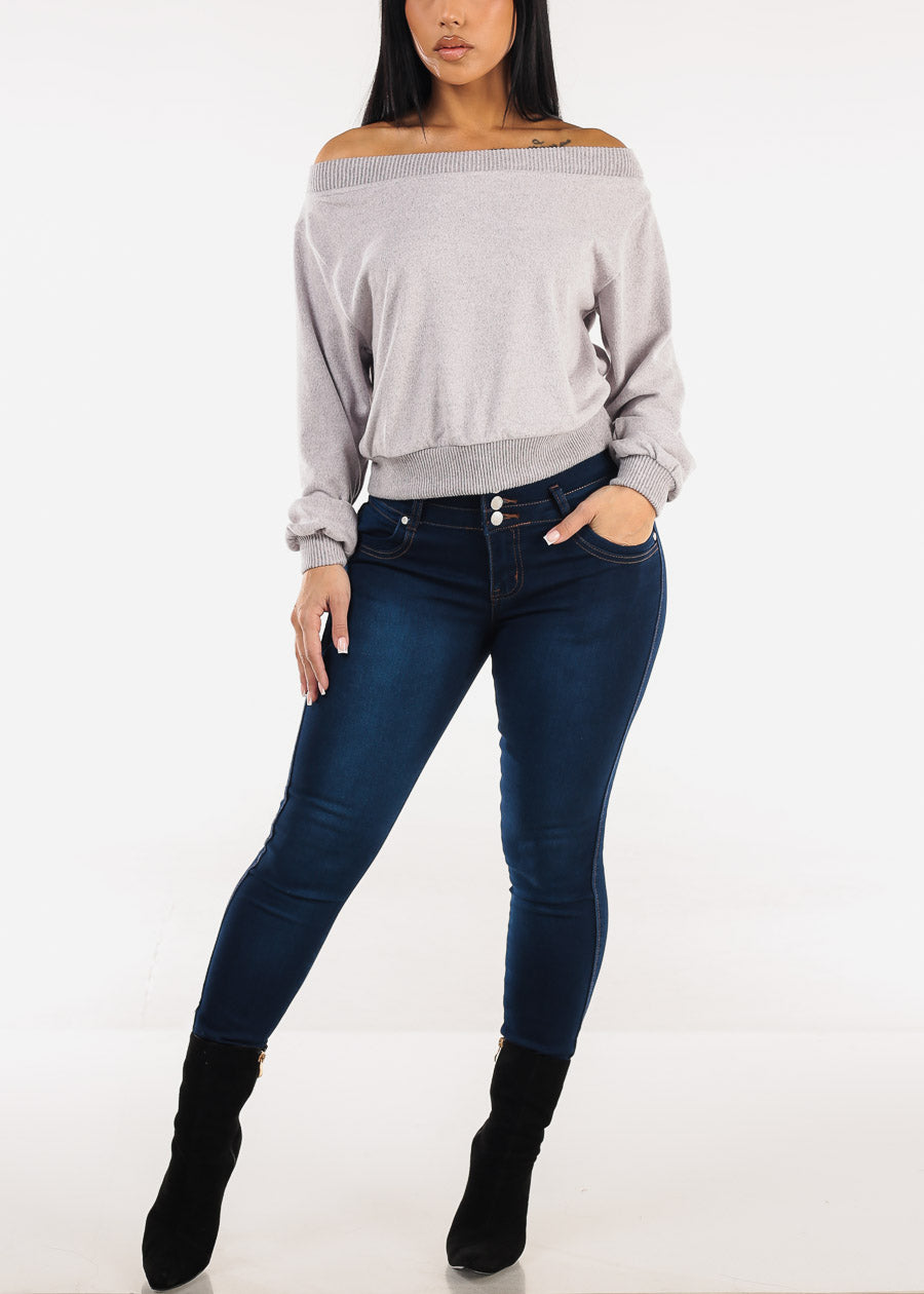 Butt Lift High Waisted Stretch Dark Skinny Jeans