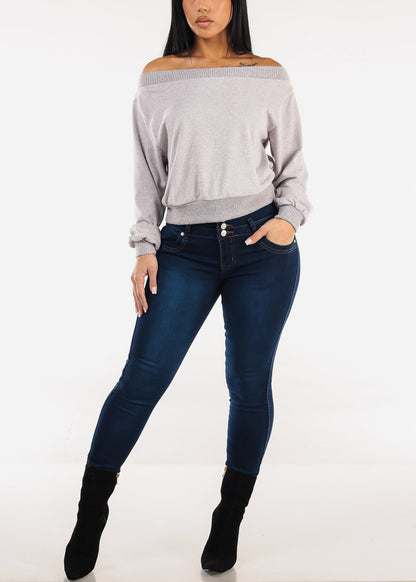 Butt Lift High Waisted Stretch Dark Skinny Jeans