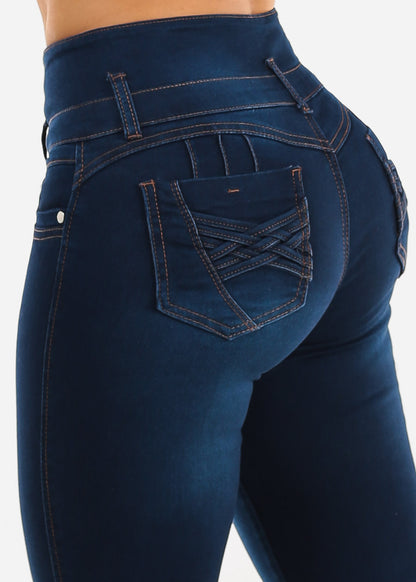 Butt Lift High Waisted Stretch Dark Skinny Jeans