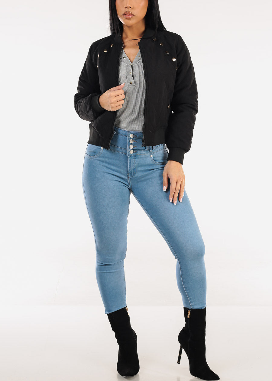 Butt Lift High Waisted Stretch Skinny Jeans Light Wash