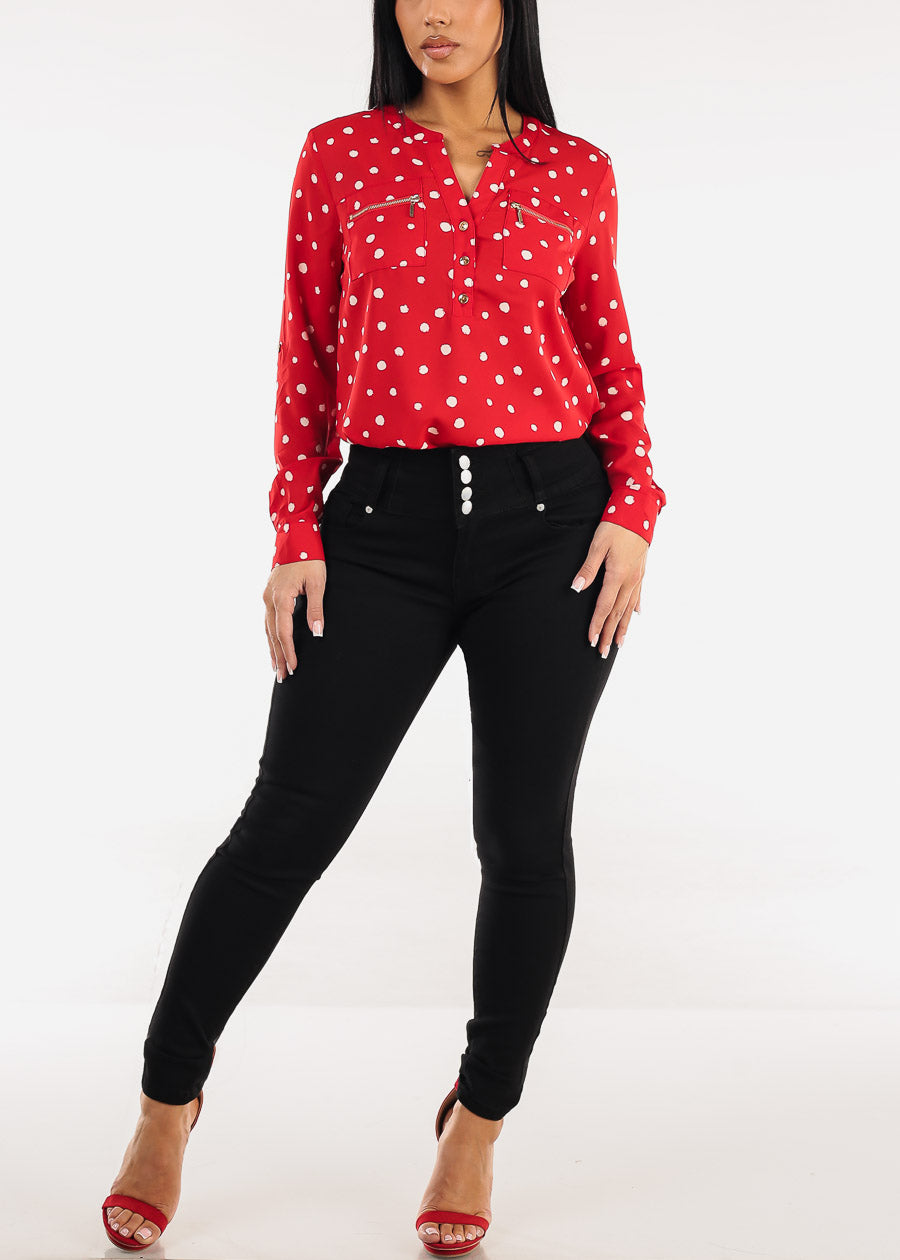 Butt Lift High Waisted Stretch Skinny Jeans Black