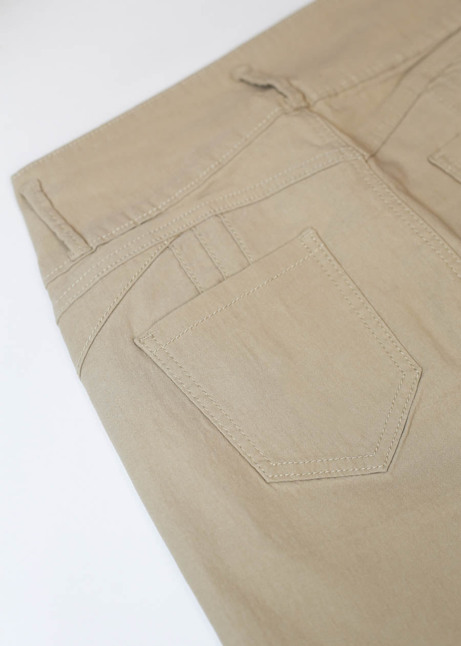 High Waist Butt Lift Levanta Cola Khaki Jeggings