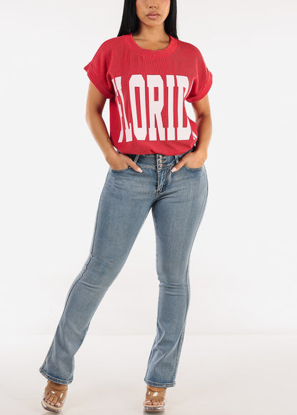 Butt Lift Mid Rise Stretch Bootcut Jeans Acid Wash