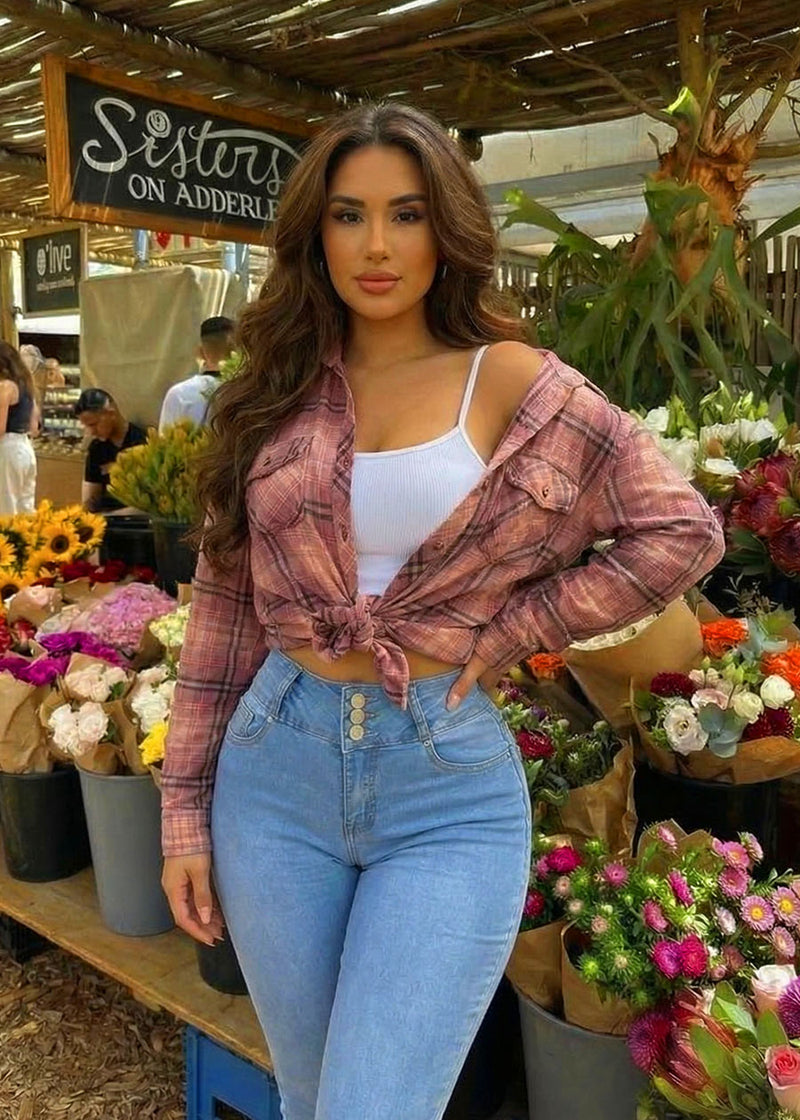 Butt Lift High Waist Stretch Skinny Jeans Light Wash