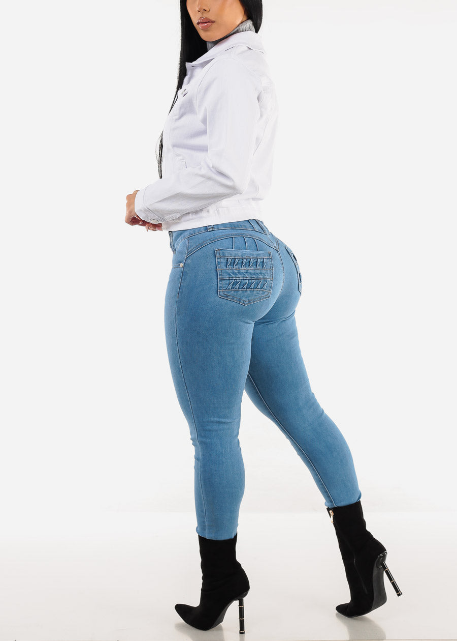 Butt Lift High Waist Light Skinny Jeans