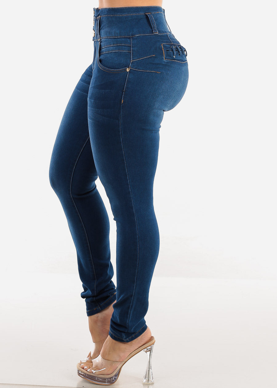 Levanta Cola High Rise Dark Blue Skinny Jeans