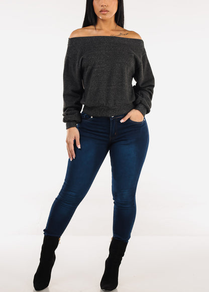 Butt Lift High Waisted Stretch Skinny Jeans Dark Blue