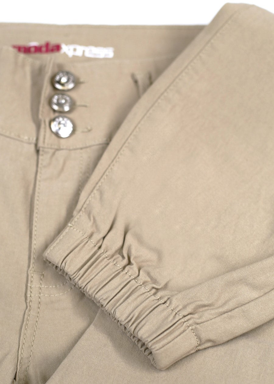 MX JEANS Butt Lift Hyper Stretch Jogger Pants Khaki
