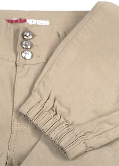 MX JEANS Butt Lift Hyper Stretch Jogger Pants Khaki