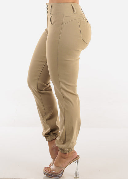 MX JEANS Butt Lift Hyper Stretch Jogger Pants Khaki