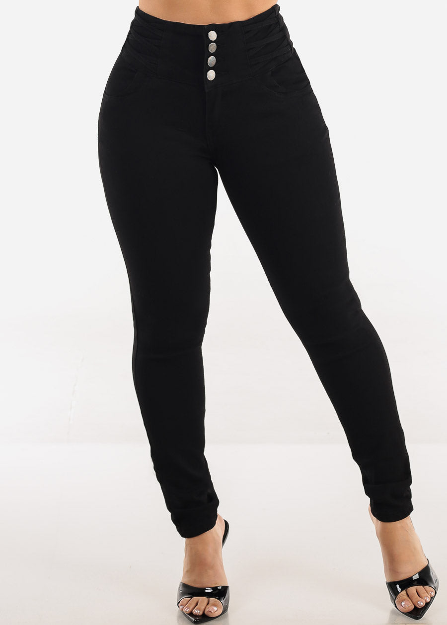 Butt Lift High Waisted Stretch Skinny Jeans Black