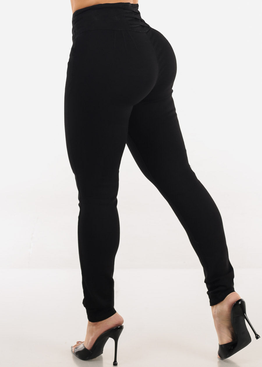 Butt Lift High Waisted Stretch Skinny Jeans Black