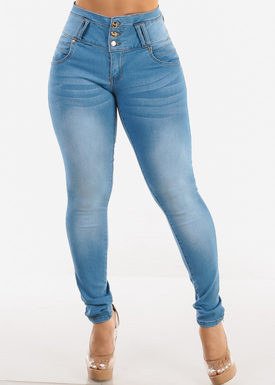 Super High Waisted Butt Lift Skinny Jeans