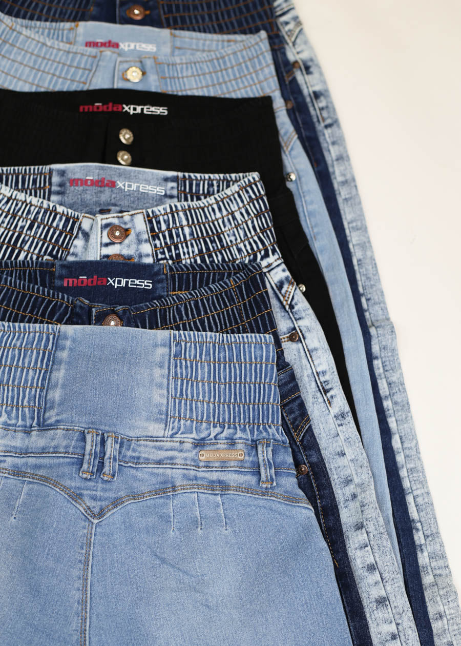 MX JEANS Spandex Waist Butt Lift Acid Wash Skinny Jeans