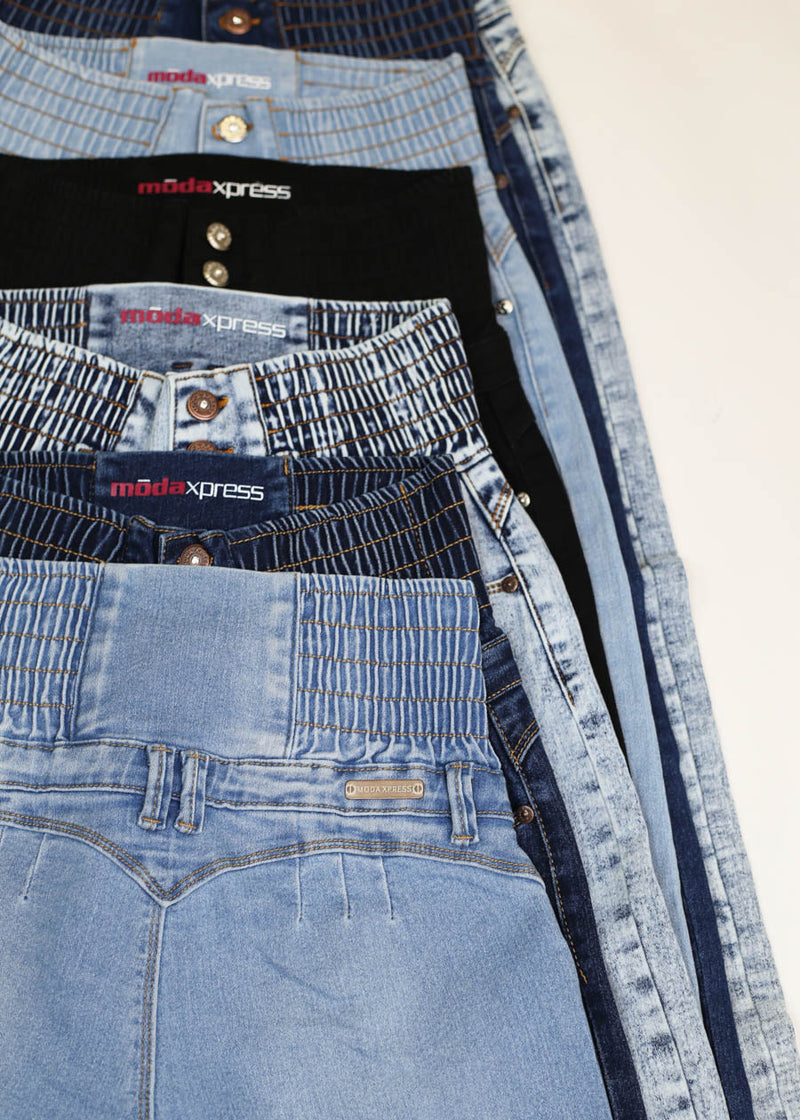 MX JEANS Spandex Waist Butt Lift Acid Wash Skinny Jeans