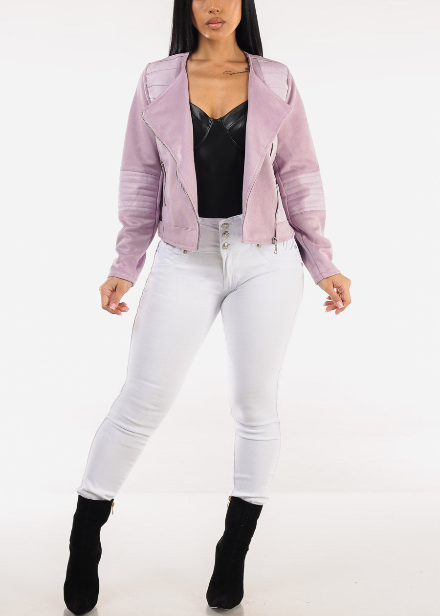 MX JEANS Braided Pocket Butt Lifting White Stretch Skinny Jeans