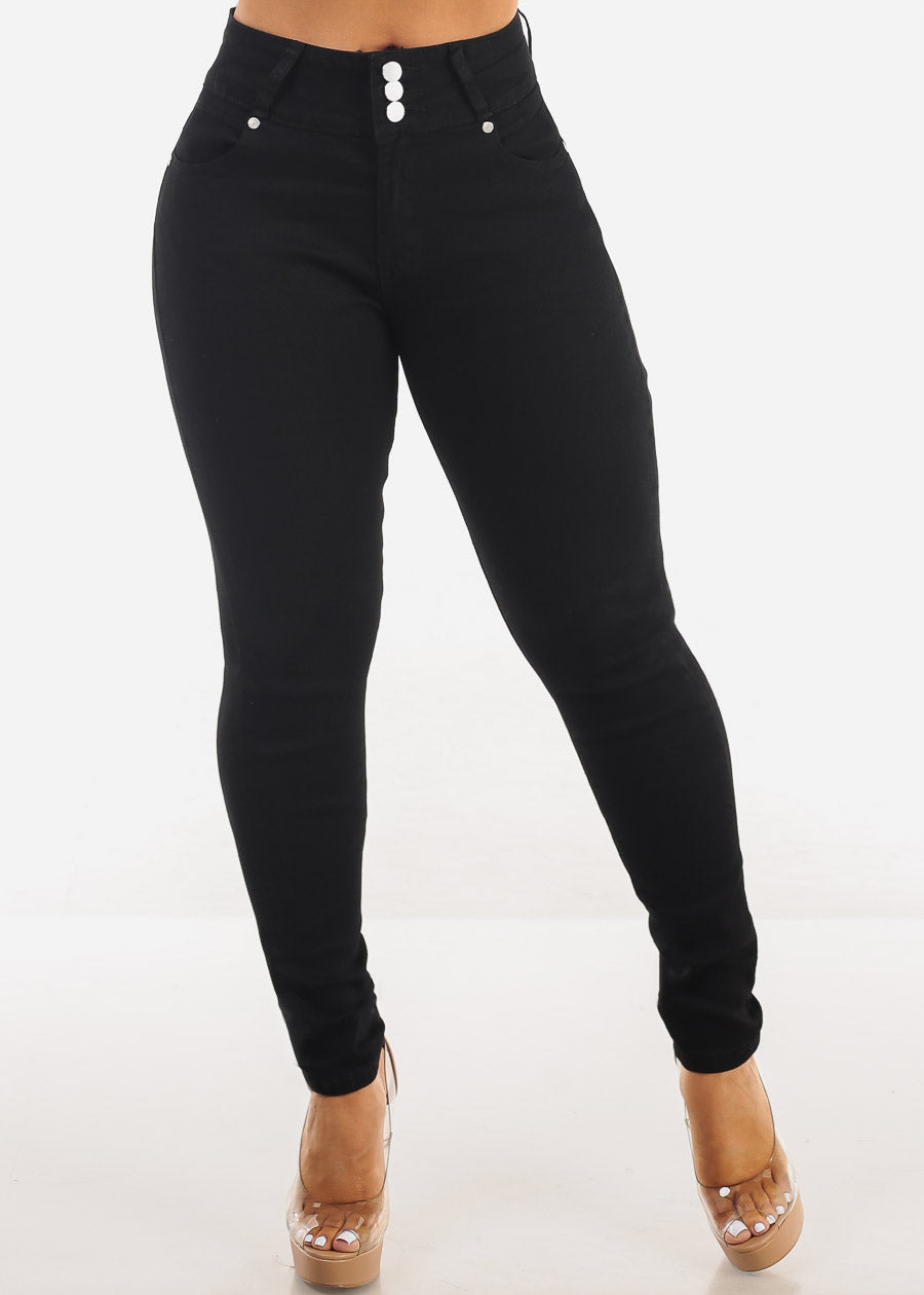 Butt Lift High Waisted Black Skinny Jeans