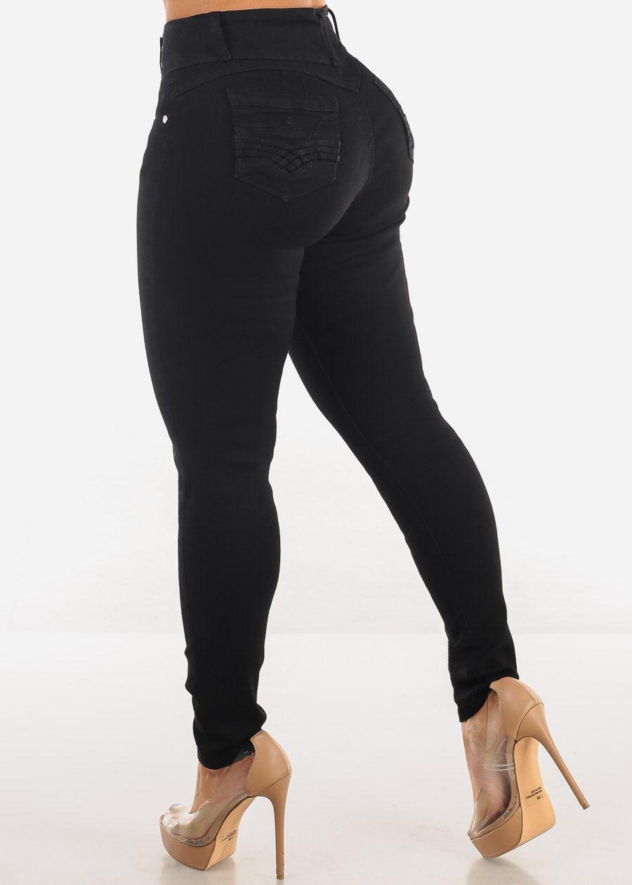 Butt Lift High Waisted Black Skinny Jeans