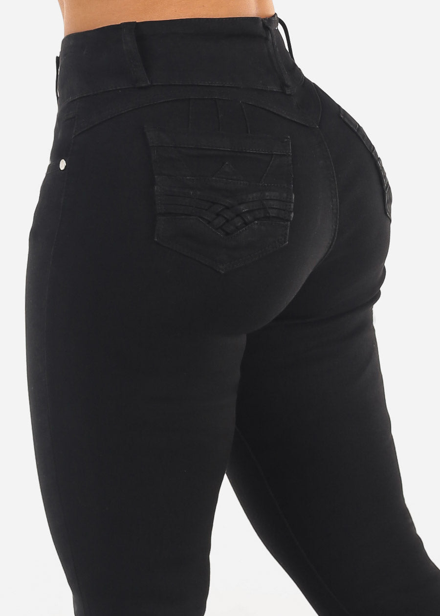 Butt Lift High Waisted Black Skinny Jeans