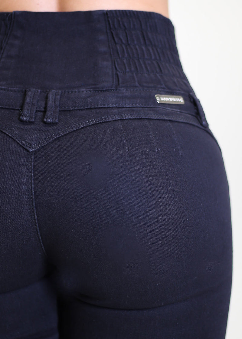 MX JEANS Black Ultra High Spandex Waist Levantacola Skinny Jeans