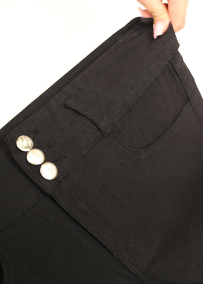 MX JEANS Butt Lift Hyper Stretch Straight Wide Leg Pants Black