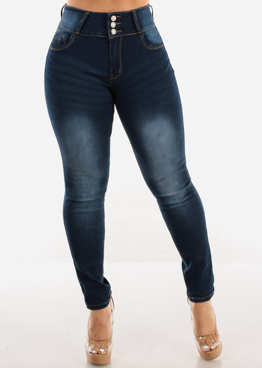 Butt Lift High Waist Skinny Jeans Dark Wash