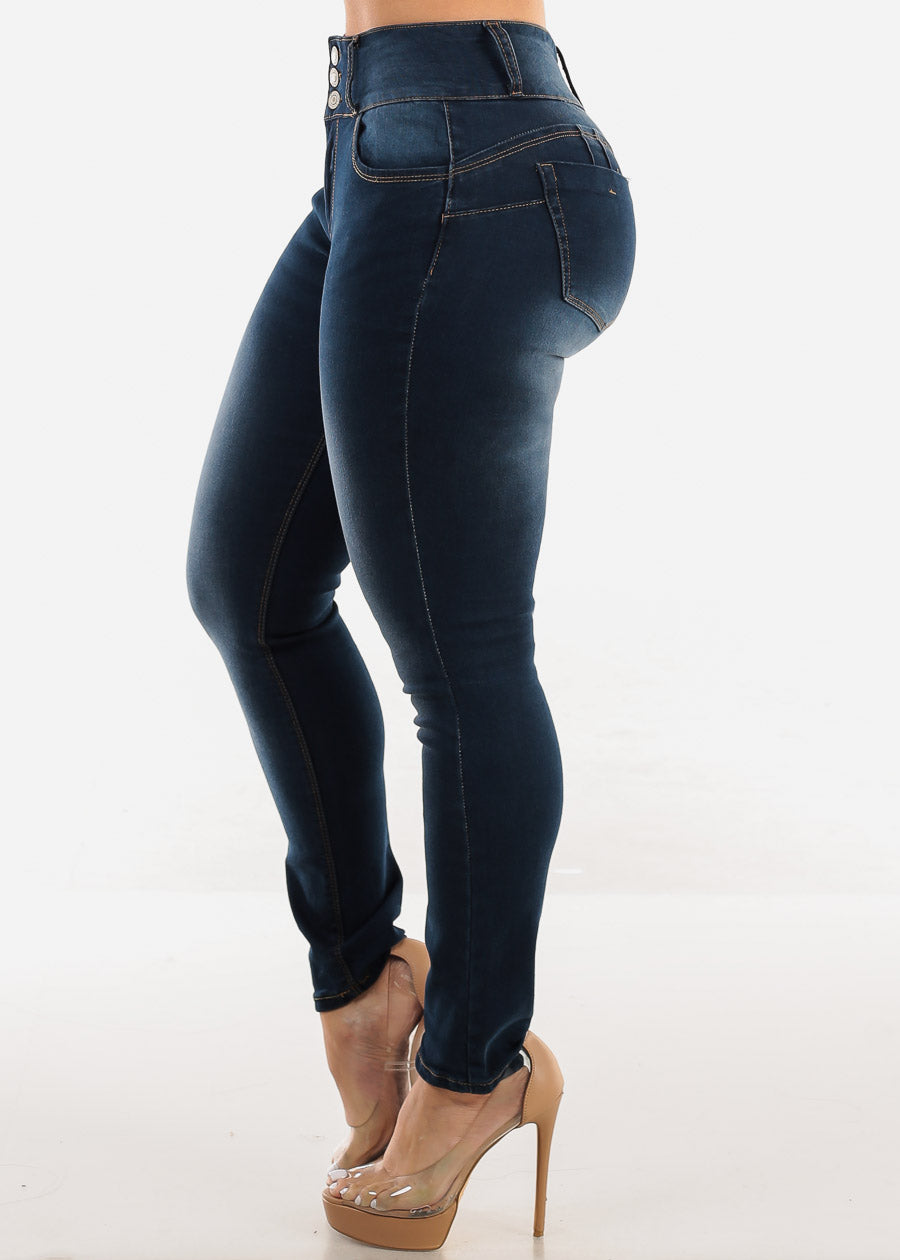 Butt Lift High Waist Skinny Jeans Dark Wash