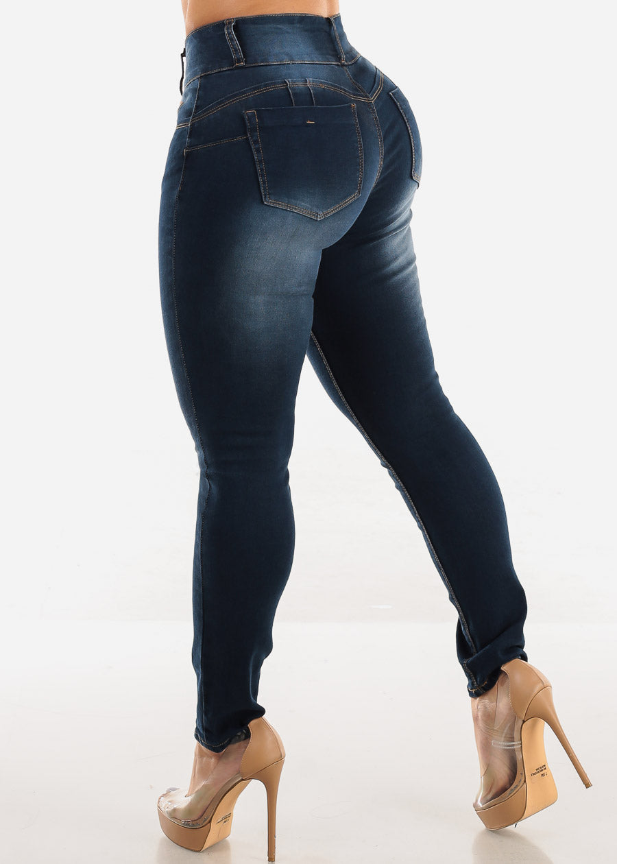 Butt Lift High Waist Skinny Jeans Dark Wash