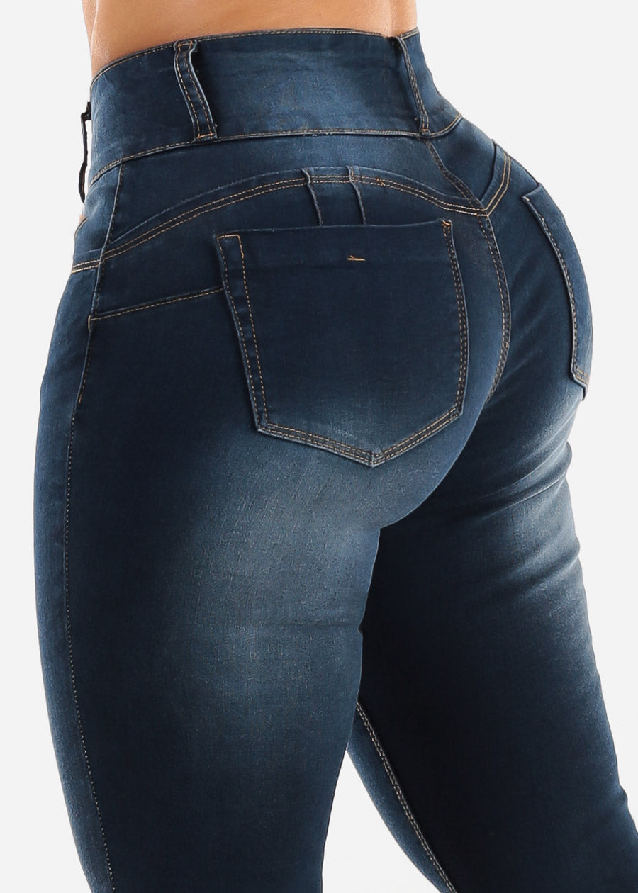 Butt Lift High Waist Skinny Jeans Dark Wash