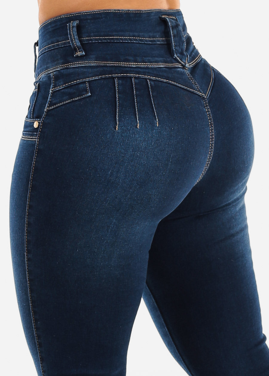 Butt Lift Super High Waist Skinny Jeans Dark Wash