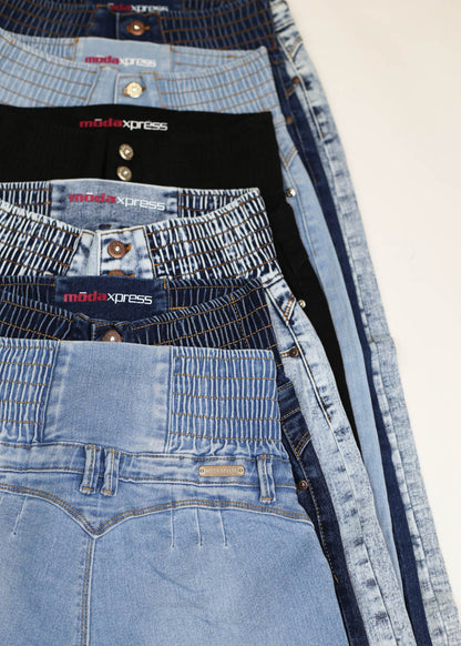 MX JEANS Spandex Waist Butt Lifting Light Blue Skinny Jeans