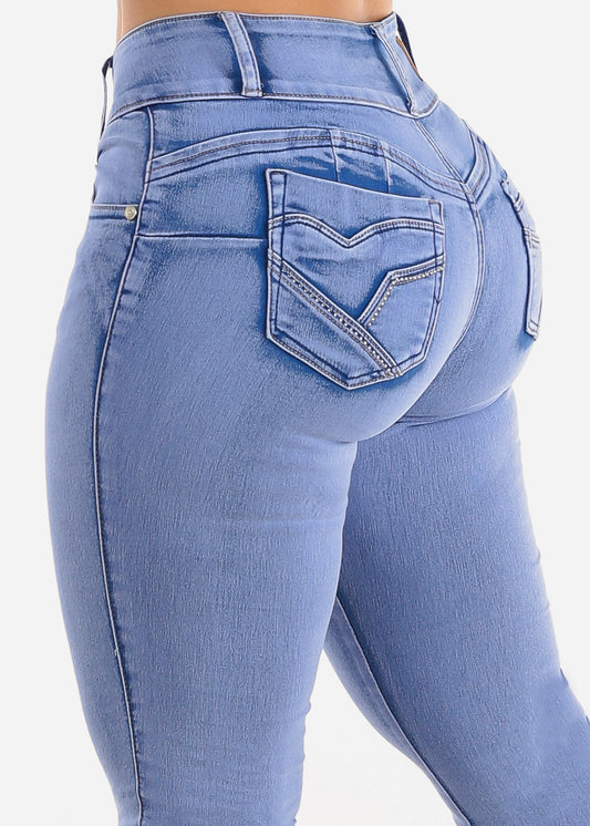 MX JEANS Butt Lift Levanta Cola Light Bleached Skinny Jeans