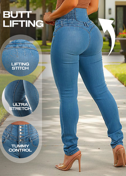 MX JEANS Ultra High Spandex Waist Levantacola Skinny Jeans