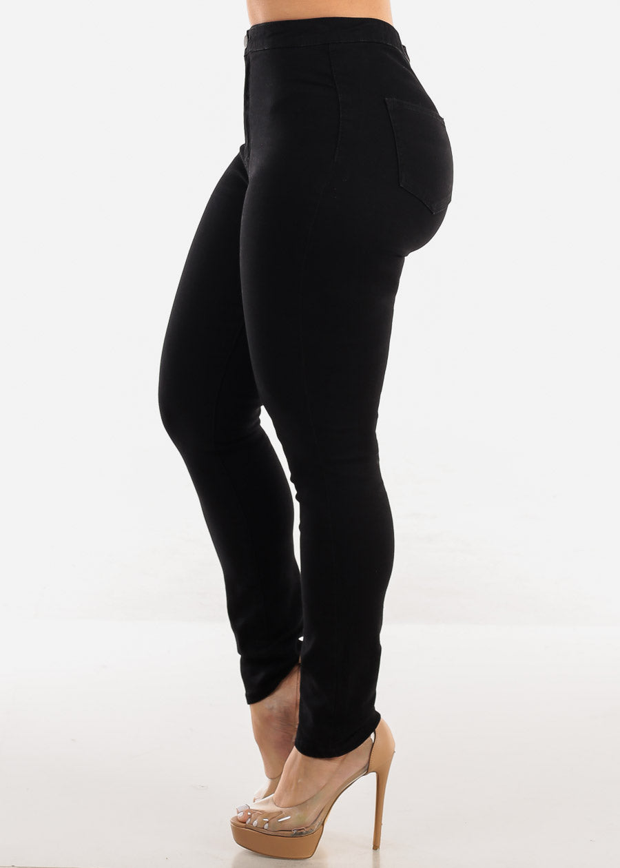 Super High Waist Black Skinny Jeans