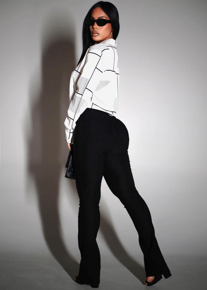 MX JEANS Butt Lift Hyper Stretch Bootcut Pants Black