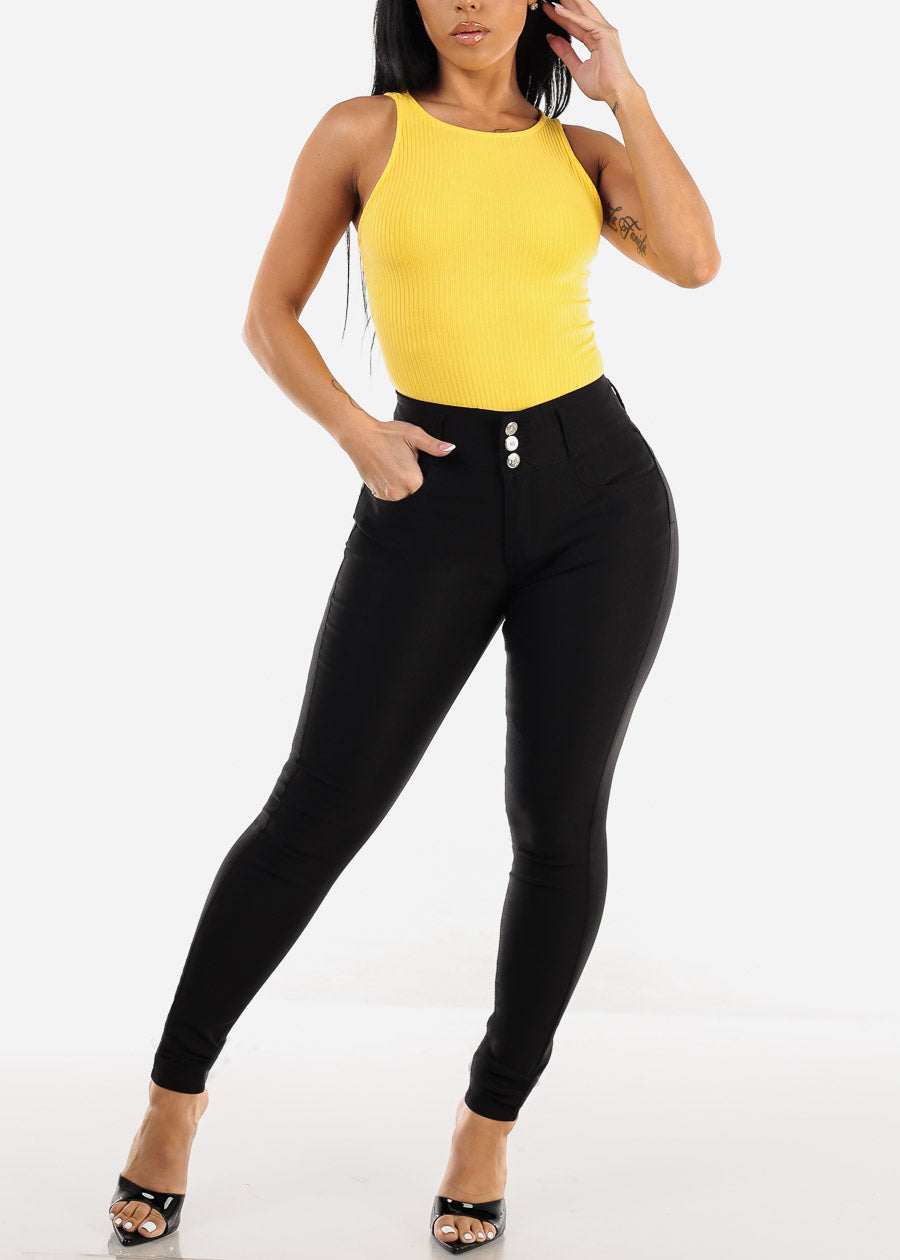 MX JEANS Black High Waist Butt Lift Levanta Cola Jeggings