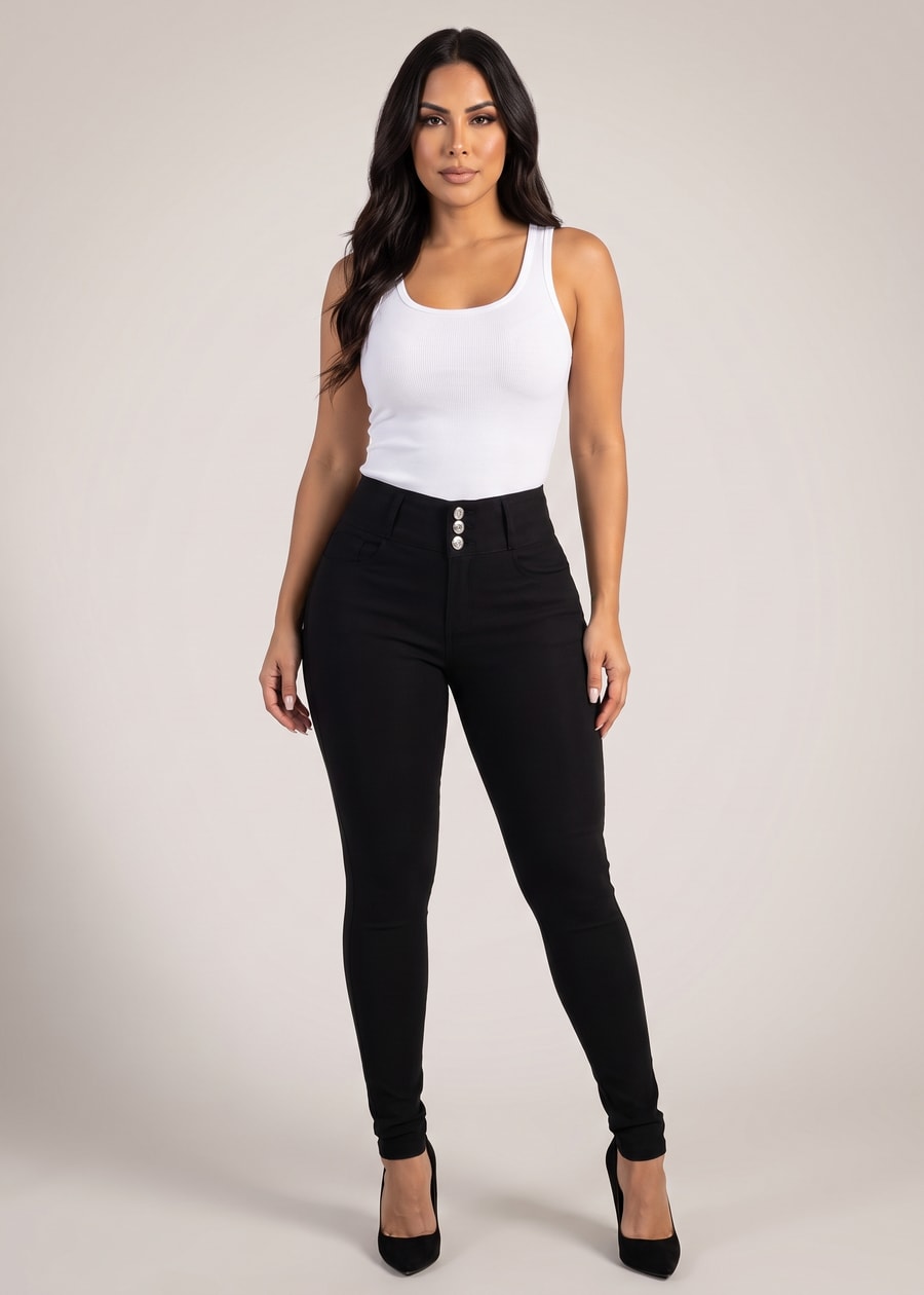 MX JEANS Black High Waist Butt Lift Levanta Cola Jeggings, view 3 of 15