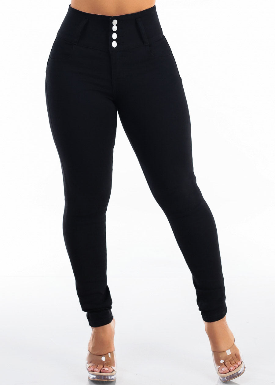 Black Butt Lifting High Waist Stretch Skinny Jeans, view 3 of 7