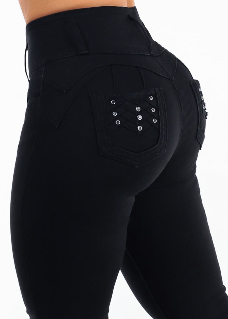 Black Butt Lifting High Waist Stretch Skinny Jeans
