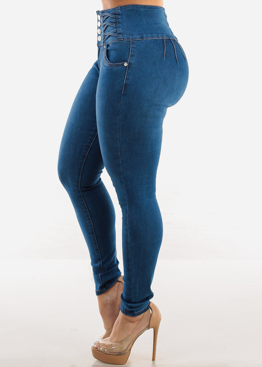 Levantacola High Waist Indigo Skinny Jeans