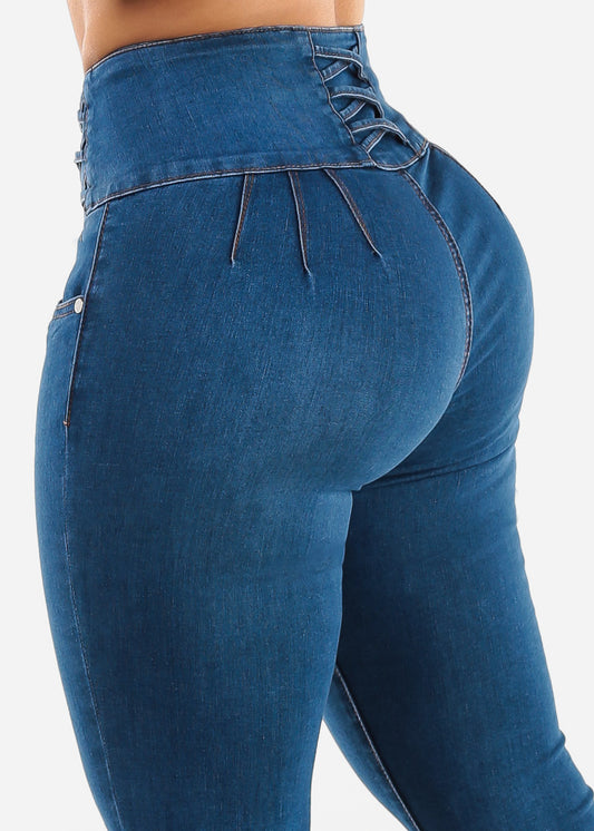 Levantacola High Waist Indigo Skinny Jeans