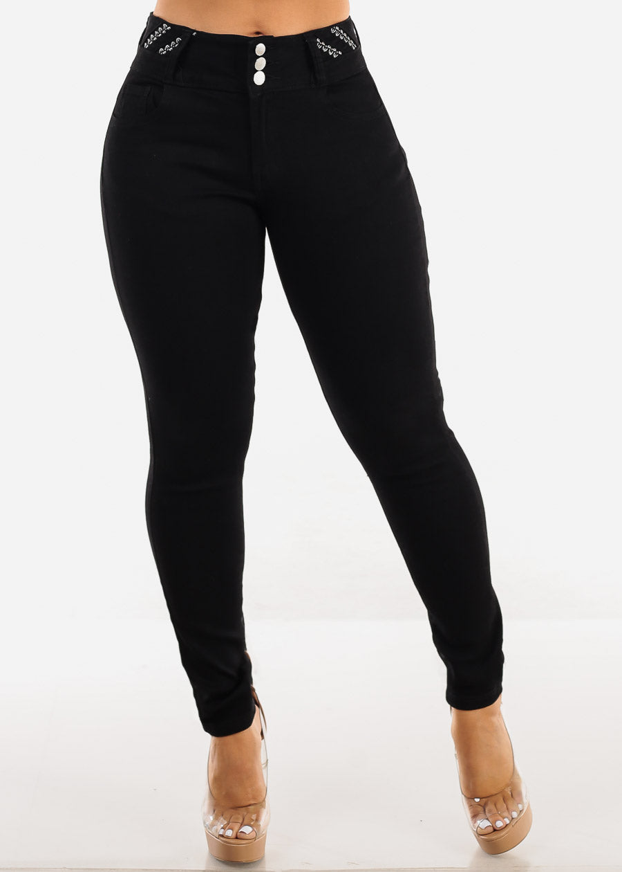 Butt Lift High Waist Black Levantacola Skinny Jeans