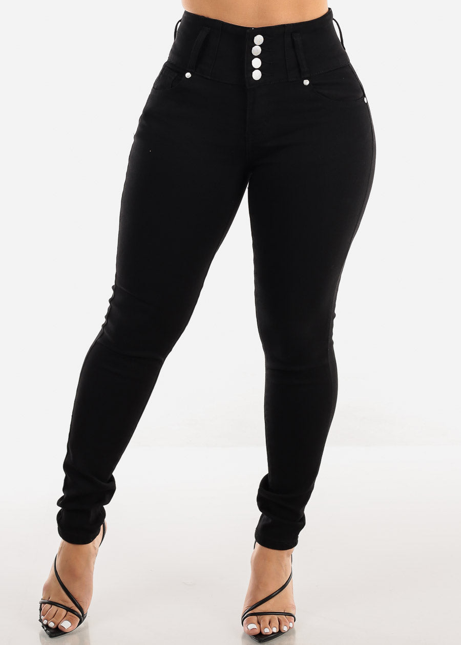 High Waist Butt Lift Black Skinny Jeans