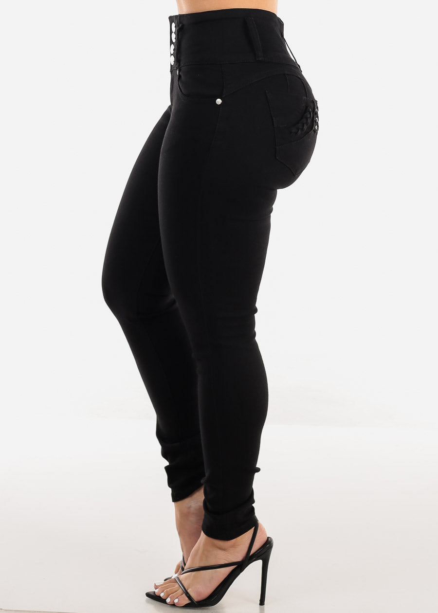 High Waist Butt Lift Black Skinny Jeans