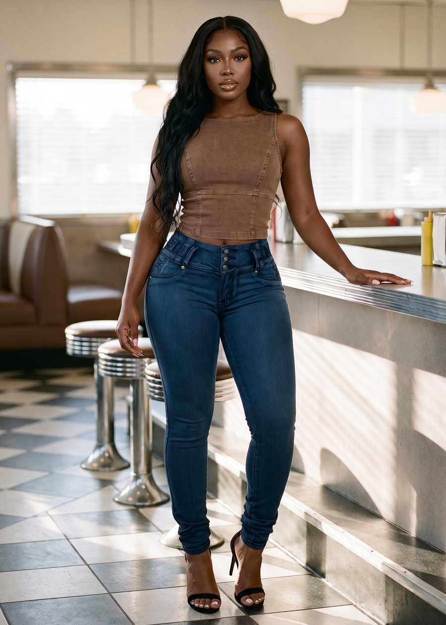 MX JEANS Butt Lifting Dark Acid Blue Skinny Jeans W Rhinestone Pockets, view 6 of 22