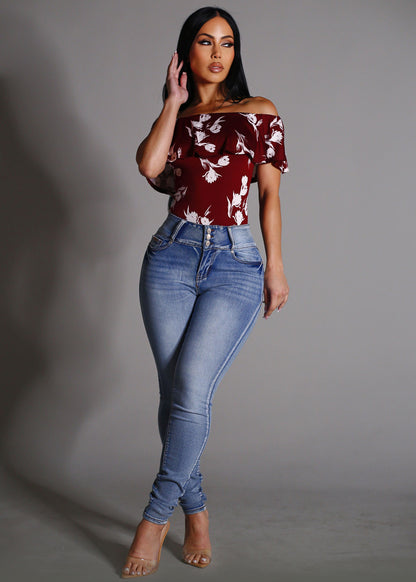 Butt Lift High Waist Acid Wash Stretchy Skinny Jeans